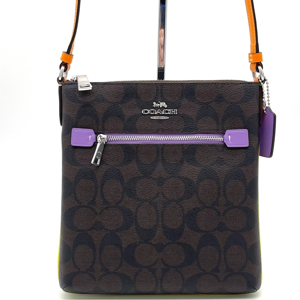 Coach Mini Rowan File Crossbody Bag in Signature Canvas - Picture 1 of 9